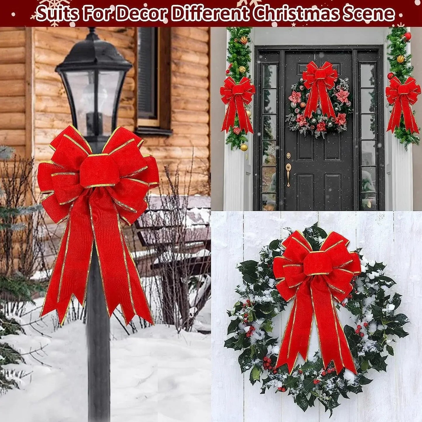 2pc Festive LED Bows