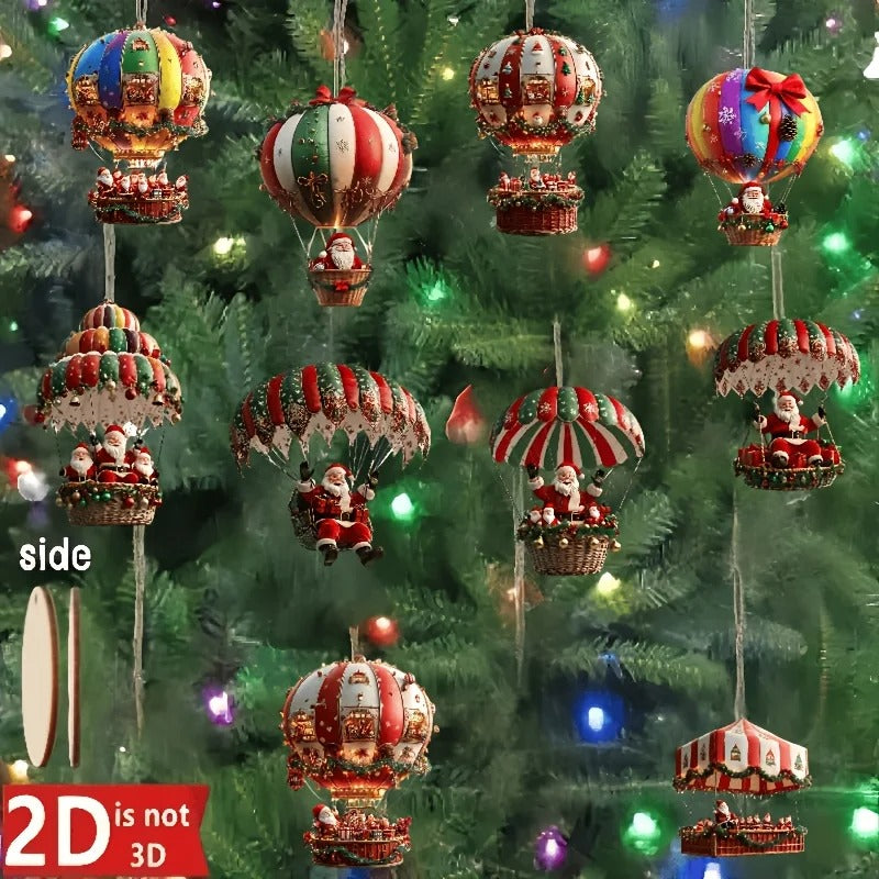 10pc Santa Ornaments
