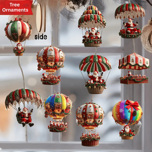 10pc Santa Ornaments