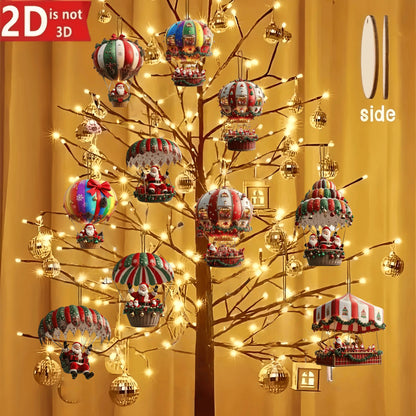 10pc Santa Ornaments