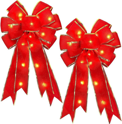 2pc Festive LED Bows