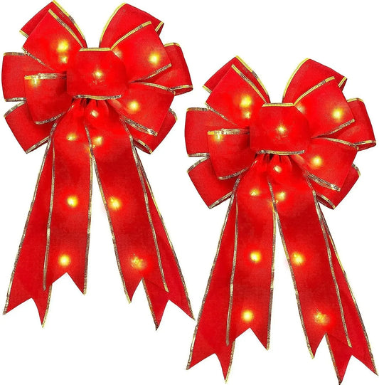 2pc Festive LED Bows