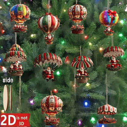 10pc Santa Ornaments